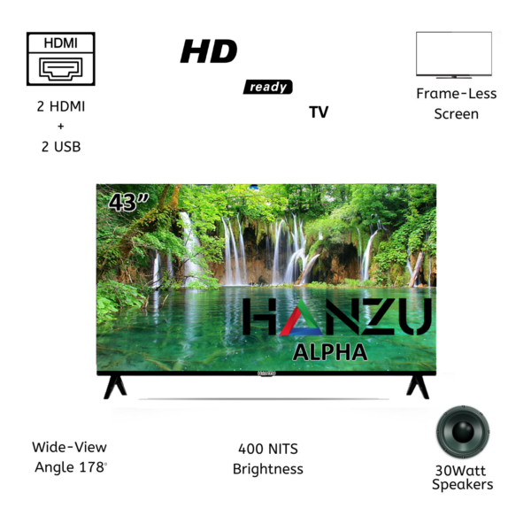 Hanzu 109cm [43 Inches] HD Ready LED TV With A+ Grade Panel Non-smart. - Image 2